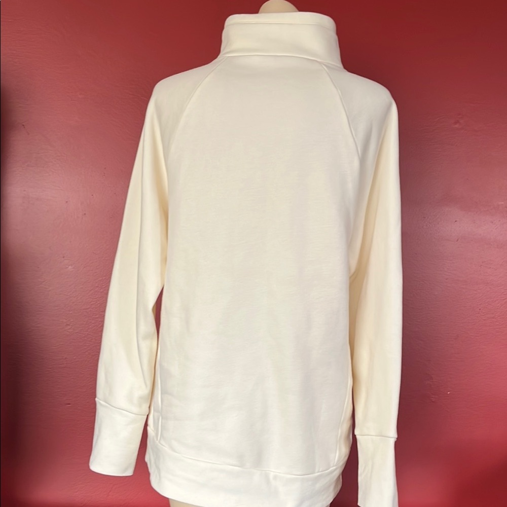 Like new Fabletics Cream High-Neck Sweatshirt - Picture 8 of 11